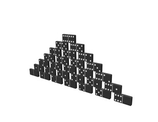 Pyramid of dominoes.  Isolated on white background. Vector illustration.