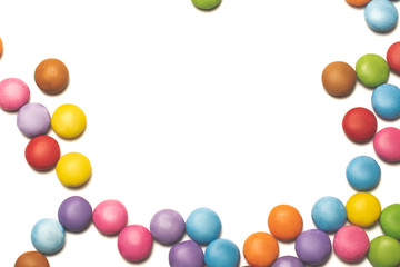 candy chocolate cubes on white background