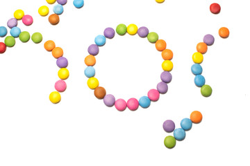 candy chocolate cubes on white background