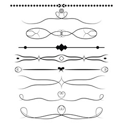 Fototapeta premium Set design elements.Vector illustration. Black on white.