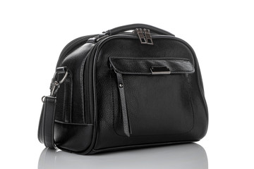 Naklejka premium Black women bag. women's accessories. black style. on white isolated background