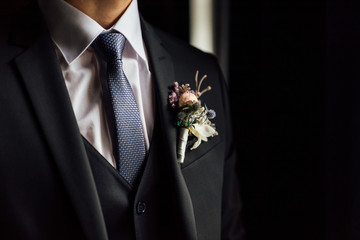 tie, shirt and jacket of the groom - Powered by Adobe