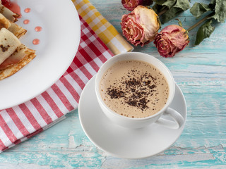 white Cup with coffee