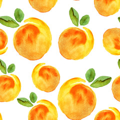 Peach watercolor seamless pattern 