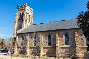 Fototapeta na wymiar Christ Church Anglican church in Beechworth in north eastern Victoria, Australia.