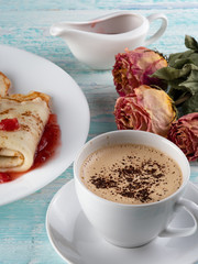 white Cup with coffee