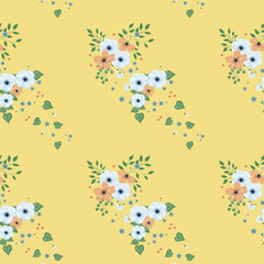 Fashionable pattern in small flowers. Floral seamless background for textiles, fabrics, covers, wallpapers, print, gift wrapping and scrapbooking. Raster copy.