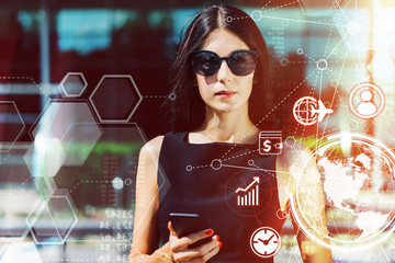 Business woman infographics