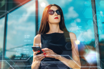 Business woman infographics