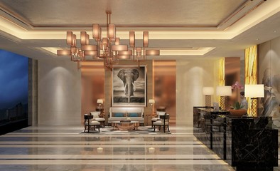 3d render working space office