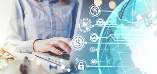 Business woman infographics