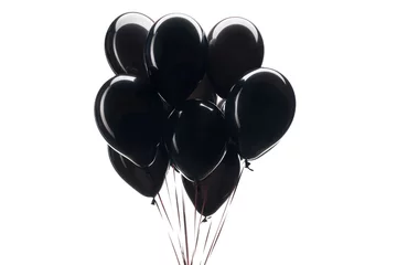 Rolgordijnen bunch of black balloons isolated on white for black friday sale © LIGHTFIELD STUDIOS