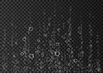 Underwater fizzing air, water or oxygen  bubbles.