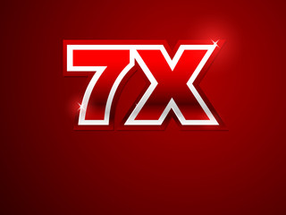 7x sign in red background