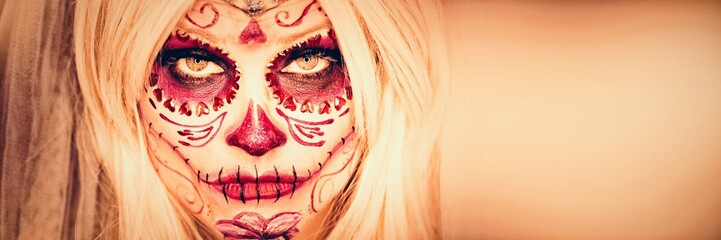 Attractive young woman with makeup