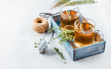 Obraz na płótnie Canvas Thyme herbal tea