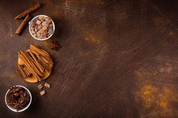 Obraz na płótnie Canvas Spices for cooking homemade cookies.