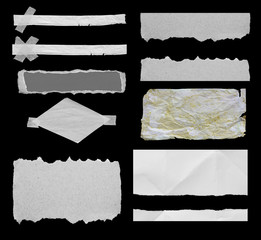 pieces of torn paper texture background, copy space.