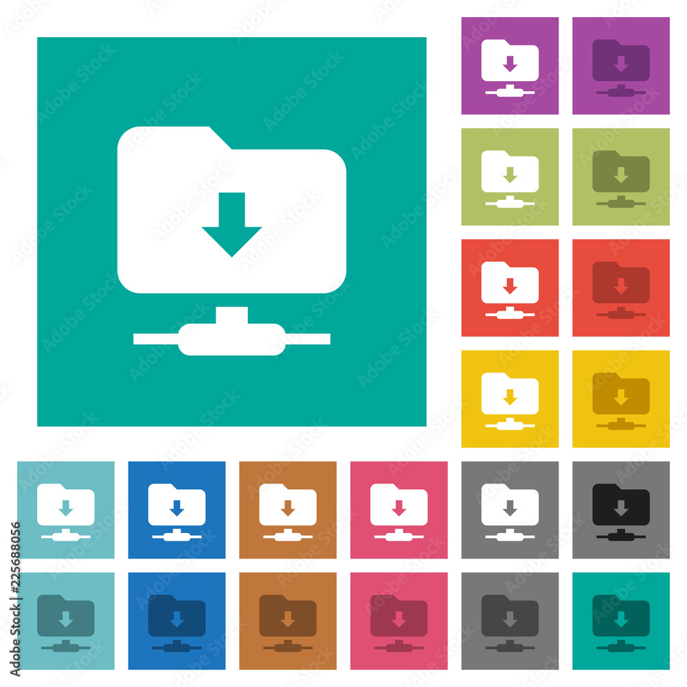 Aufkleber ftp navigate down square flat multi colored icons