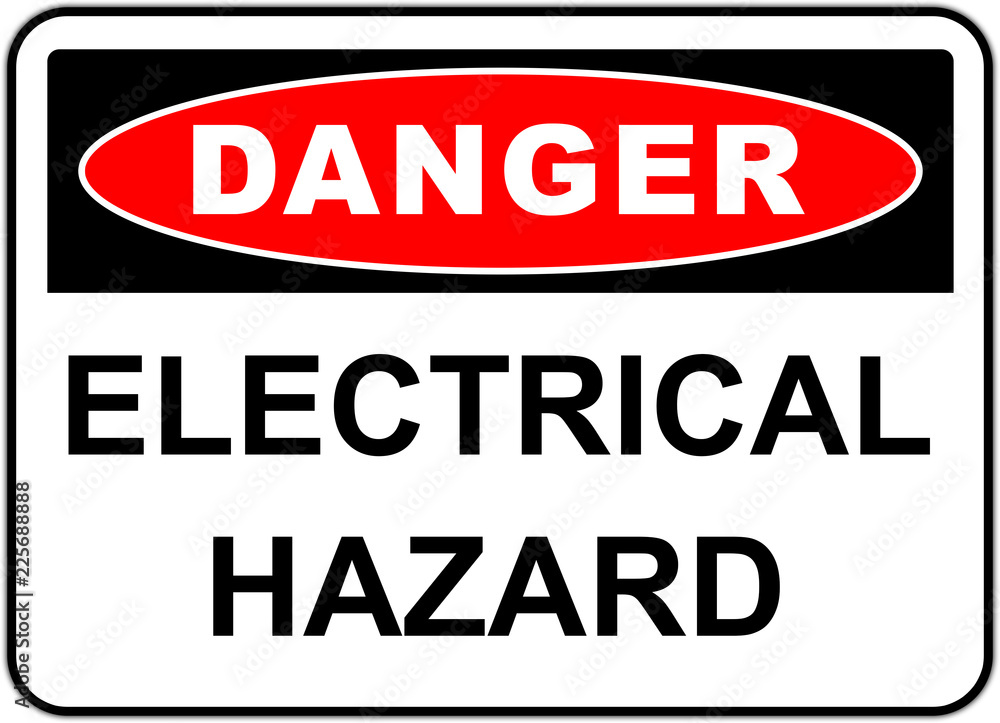 Wall mural danger sign in united states: electrical hazard