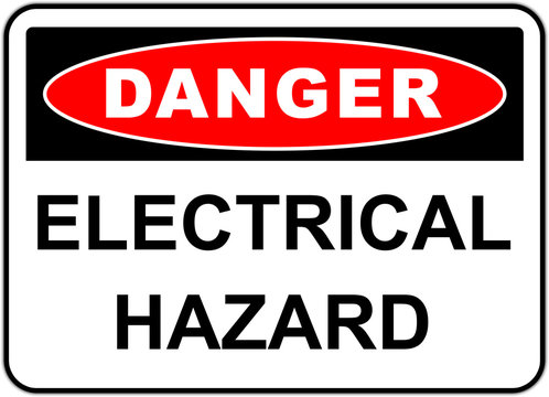 Danger sign in United  States: electrical hazard