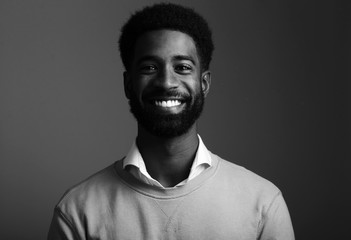 Black and white portrait of a black man