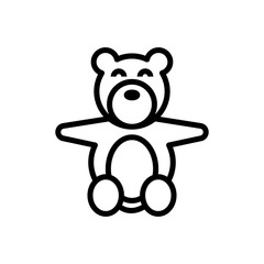Obraz premium baby bear doll line icon