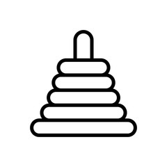 baby wooden toy line icon