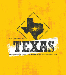 Texas Pride Rough Vector Illustration Grunge Illustration On Stained Wall Background.