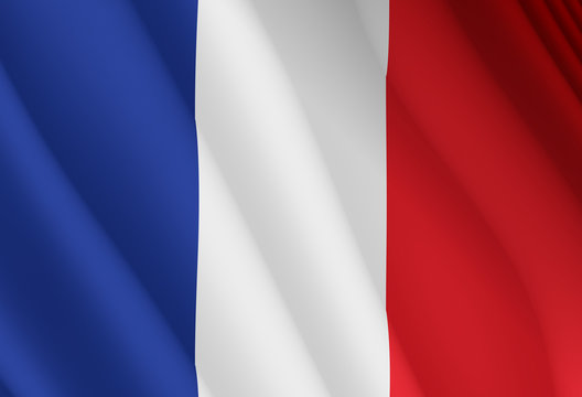 Illustration of a flying French flag