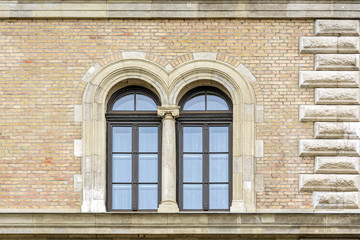 Fototapeta na wymiar Two windows on the wall.
