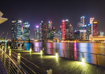 シンガポール　マリーナ・ベイ　夜景