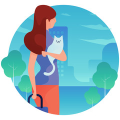 Woman with cat