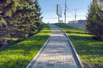 pavement way up to the road from park