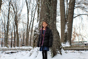 young woman in winter 
