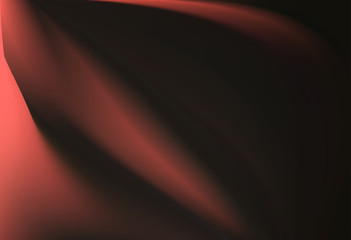 Silk red scarlet satin background with soft delicate folds and ribbons.