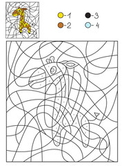 Coloring game for children giraffe.