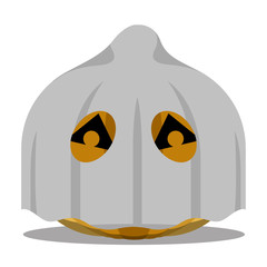 Isolated ghost halloween pumpkin. Vector illustration design