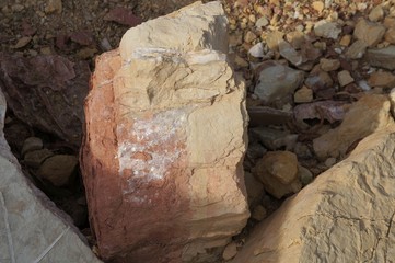 Pink crystals in the Red Canyon near Eilat, Israel
