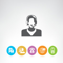 call center service and contact icons
