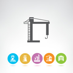 crane, construction building icons