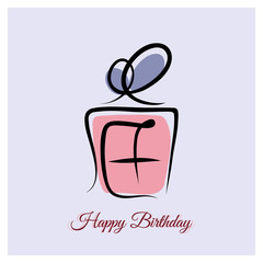 Vector birthday card with a present © wariss