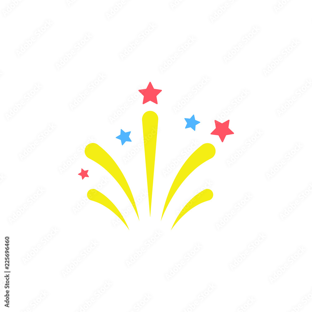 Poster fireworks colored icon. element of colored fireworks party icon for mobile concept and web apps. col