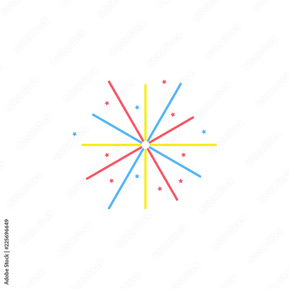 Poster fireworks colored icon. element of colored fireworks party icon for mobile concept and web apps. col