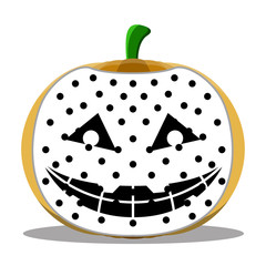 Halloween pumpkin with a mask. Vector illustration design