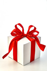 Gift Box Red Satin Ribbon Bow