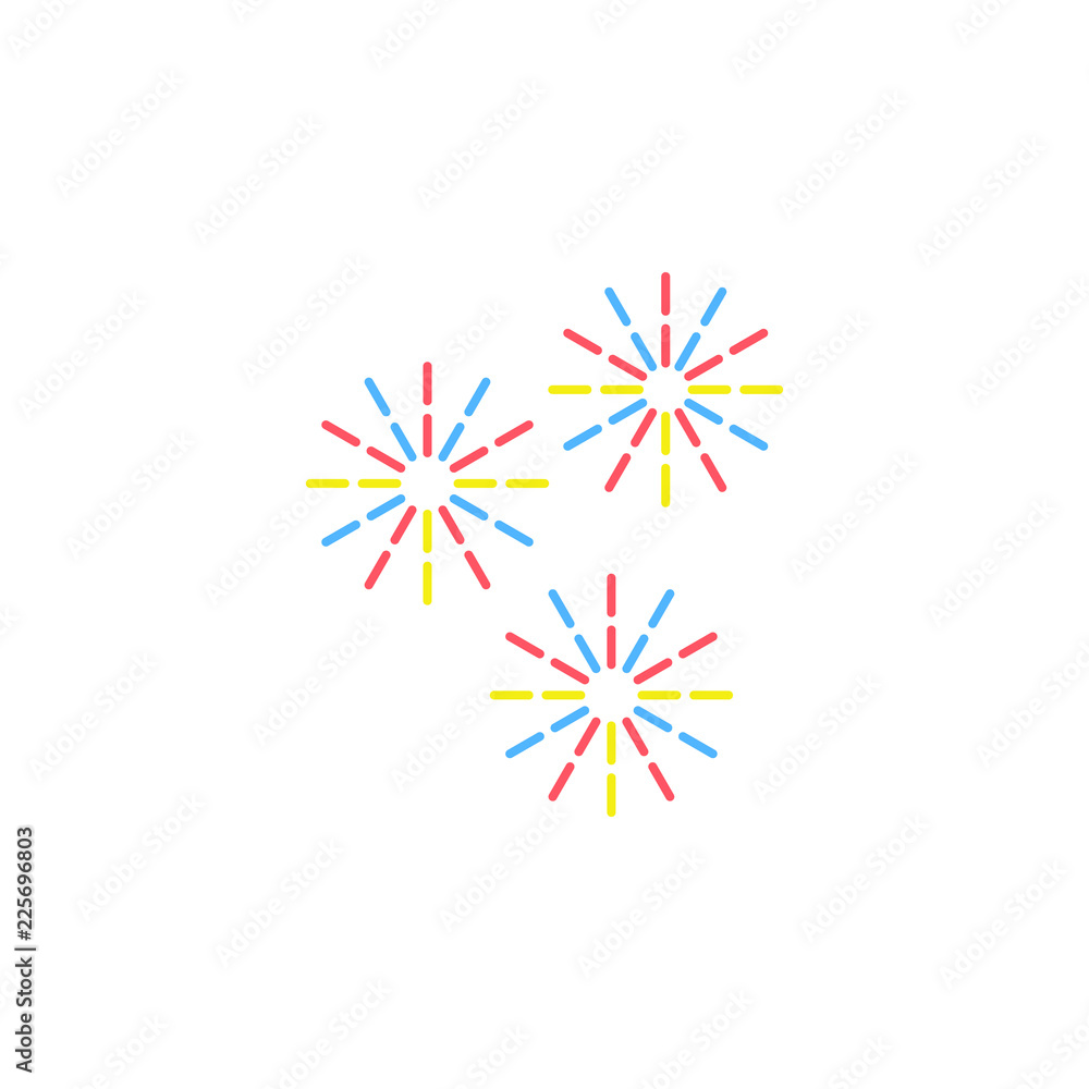 Poster fireworks colored icon. element of colored fireworks party icon for mobile concept and web apps. col