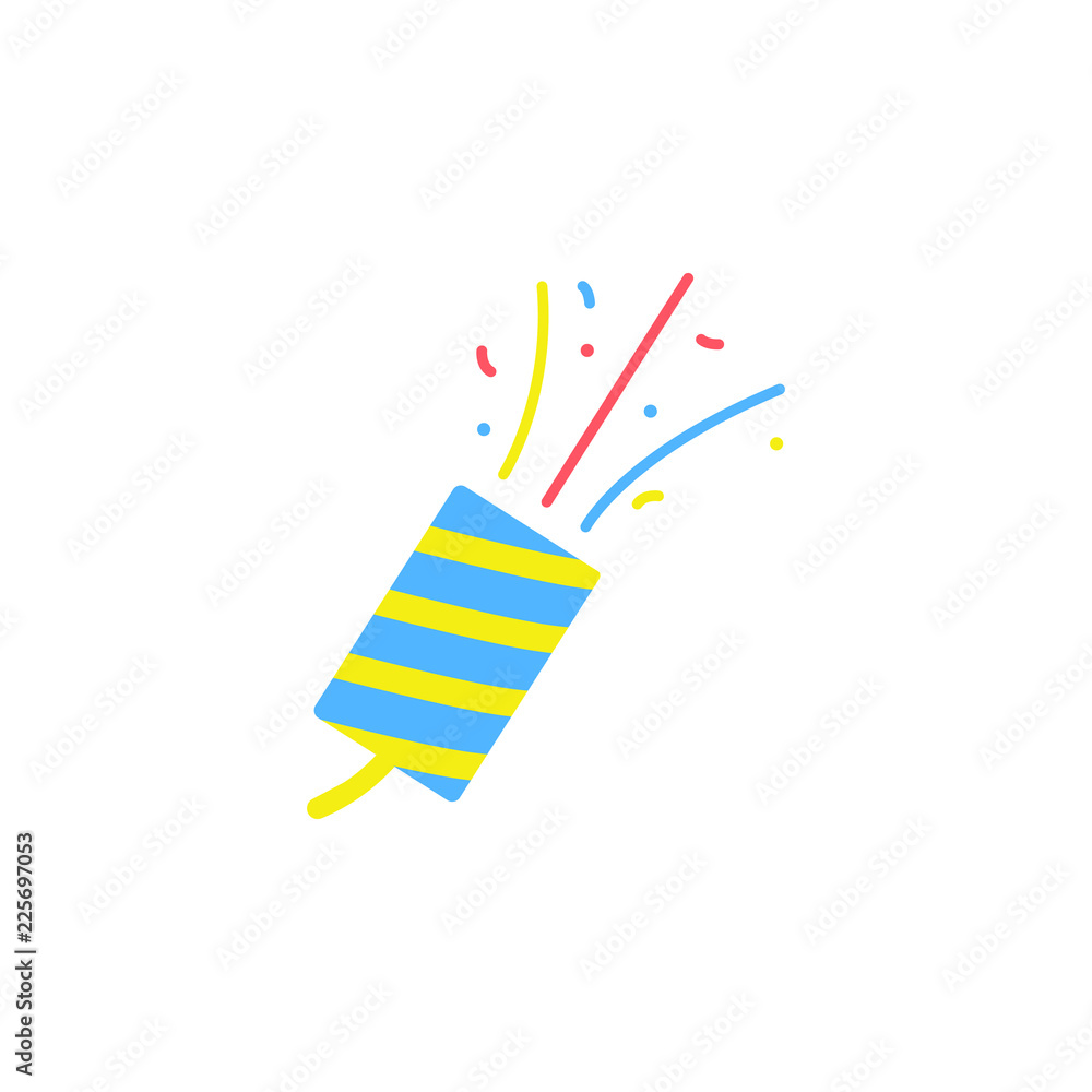 Poster petard colored icon. element of colored fireworks party icon for mobile concept and web apps. colore