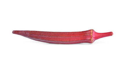  red okra isolated on white
