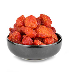 Dry strawberries isolated on white.